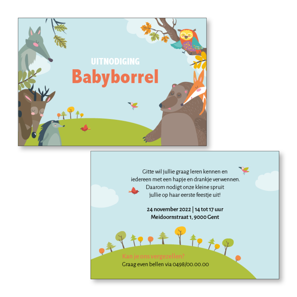 Gitte - Babyborrelkaart